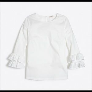 J crew factory Double ruffle-sleeve top